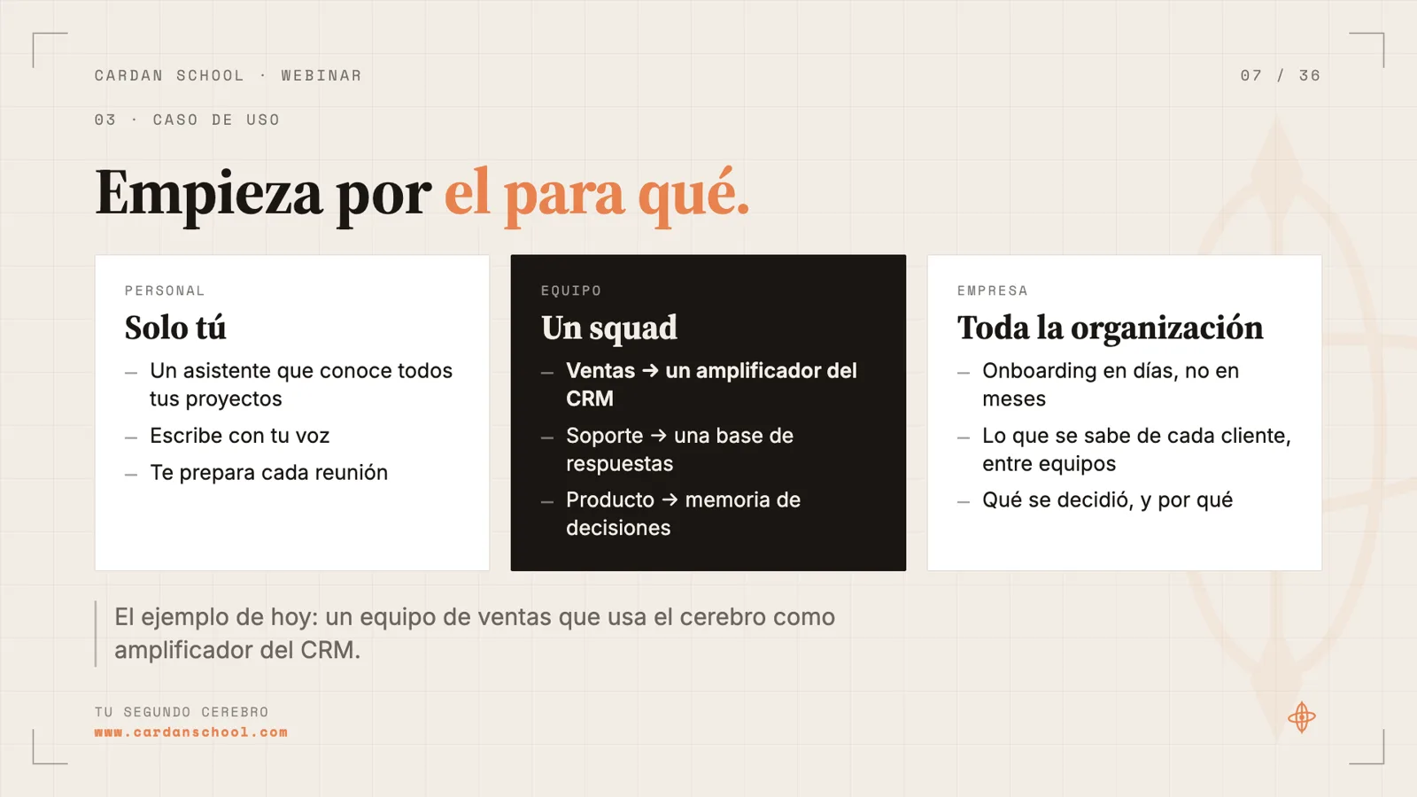 Empieza por el para qué